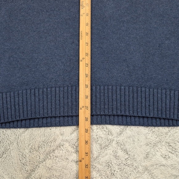 Duluth Trading Co Sweater Mens XL Blue Colonel Bicks Cotton Wool Commando Knit - Picture 5 of 7